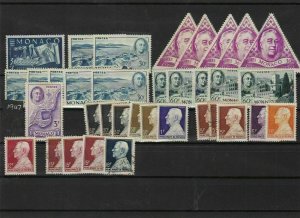 monaco 1947 mounted mint + used  stamps  ref 11660