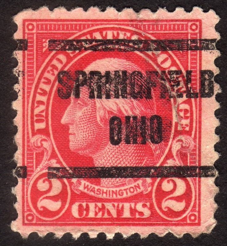 1923, US 2c, George Washington, Used, Springfield precancel, Sc 554