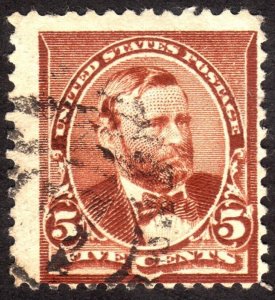 1890, US 5c, Grant, Used, Sc 223