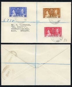 Leeward Is 1937 Coronation on a Cover