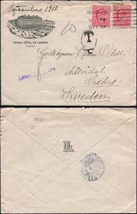 2 x 1d KEVII on Grand Hotel Du Louver Paris illustrated Cover