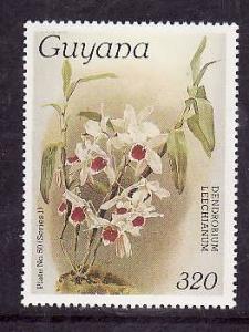 Guyana-Sc#1087-Unused NH-Orchids-Flowers-1985-87-
