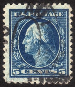 1917, US 5c, Washington, Used, Jumbo, Sc 504