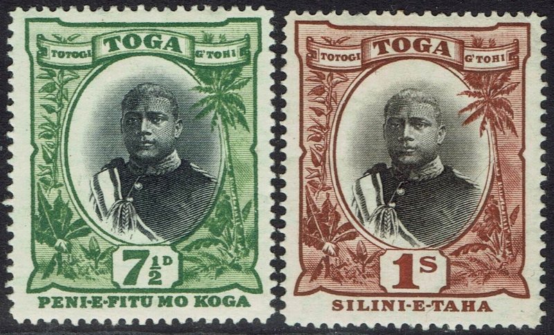 TONGA 1897 KING 7½D AND 1/-