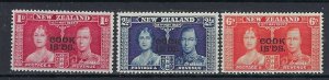 Cook Is 109-11 MNH 1937 KGVI Coronation