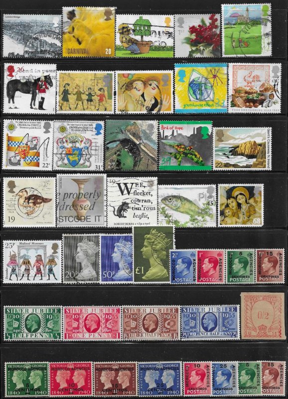 Great Britain 40 different stamp mini collection - only a nickel a stamp- 12364