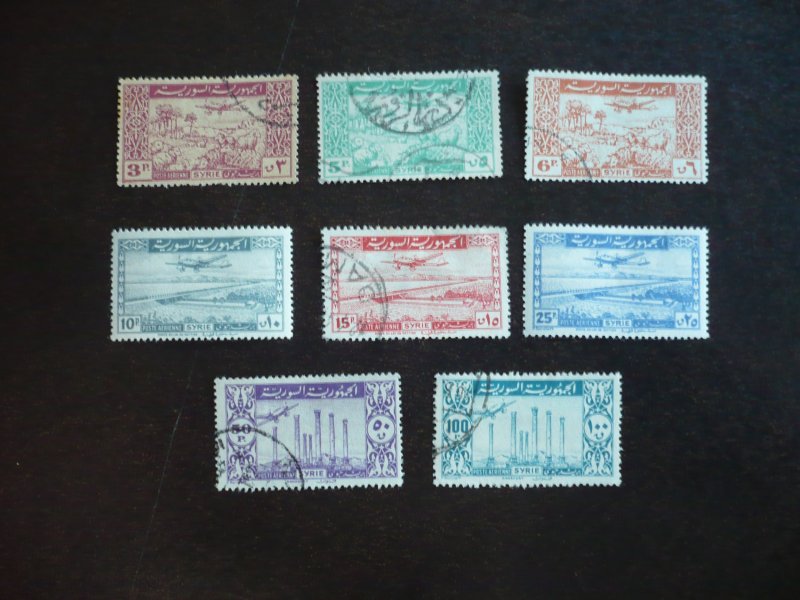 Stamps - Syria - Scott# C124-C131 - Used Part Set of 8 Stamps