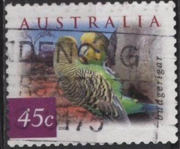 Australia Sc. #1991 (used) 45c budgerigar (2001)