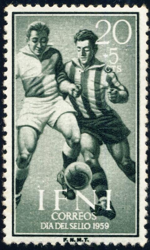 IFNI - 1959 Mi.186 20+5c Football - Stamp Day - MH*