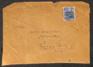 GERMANY SOVIET ZONE 10N13 STAMP MARKS & CLERK FROHBURG TO NY COVER (1940s)