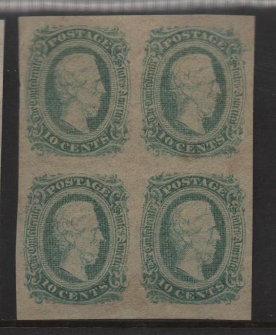 ~ CSA Scott #11d Green Block of 4 Mint OG VF Stamps  ~