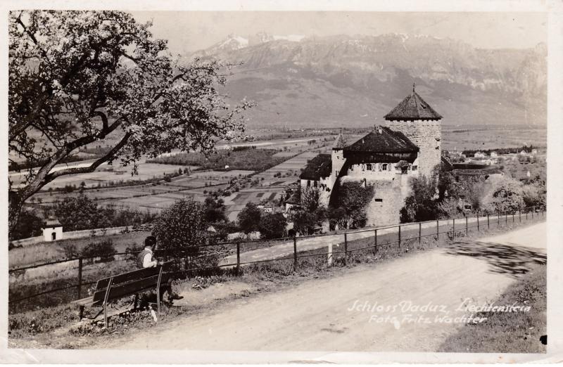 Liechtenstein 1937 Canal Set Complete (4) on 3 Real Photo View Cards to England