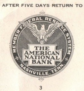 VINTAGE COMPANY CORNER CARD THE AMERICAN NATIONAL BANK NASHVILLE TENN