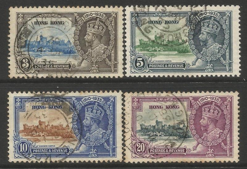 Hong Kong 1935 Silver Jubilee used set