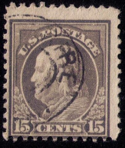 ​US Sc 514 Used Franklin 15c GRAY FINE