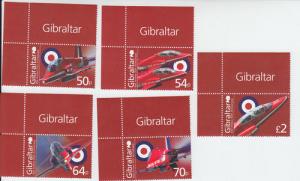 2014 Gibraltar Red Arrows Flight Team (5) (Scott 1442-6) MNH