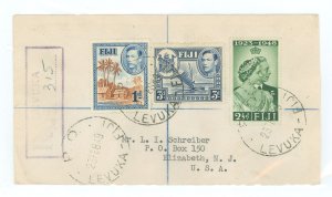 Fiji 118/122/139 Registered cover to USA