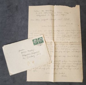WW2 WWII Nazi Germany HAMBURG 1941 war time soldier Military Feldpost mail RAD