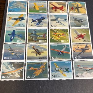 SCOTT#3142 - CLASSIC AMERICAN AIRCRAFT - 20-SINGLES - MNH-1997-US