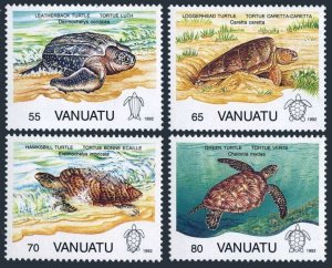 Vanuatu 577-580, MNH. Mi 901-904. Turtles 1992. Leatherback, Loggerhead, Green,