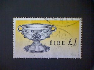 Ireland (Éire), Scott #791, used(o), 1990, Adagh Chalice, £1, yellow and black