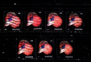 #4853 - 4855 & 4868 - 4871 Fort Mchenry & Fireworks set/7  (Off Paper)- Used
