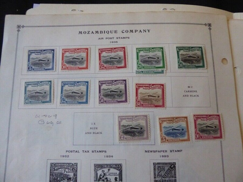 Mozambique Company 1918-1940 Stamp Collection on Scott International Pages