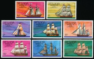 ST LUCIA Sc 379-86 MNH -1976 - Revolutionary Era Ships COMPLETE SET