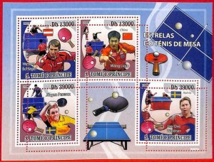 A3335 - SAO TOME & PRINCE ERROR MISPERF: 2009 Ping Pong, Liqin, Waldner Persson-