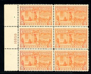 USA Scott E13 MNH Left Plate Block/6, 15¢ Special Delivery (SCV $700)