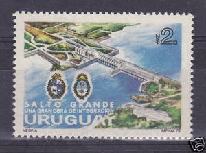 URUGUAY Sc#1043 MNH STAMP Electricity energy power Dam 