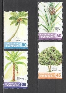 O1500 2004 Tonga Nature Flora Plants Fruits Trees #711-4 Set Mnh