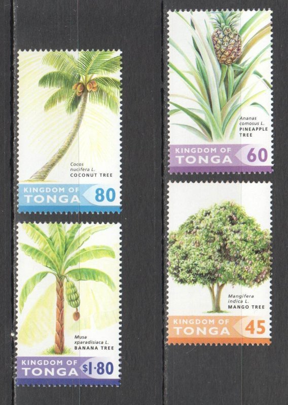 B1458 2004 Tonga Nature Flora Plants Fruits Trees #711-4 Set Mnh