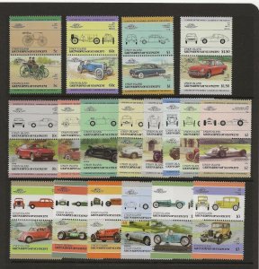 Thematic Stamps Cars St.Vincen Union Is  1985-6   three  sets (36 stamps) MNH