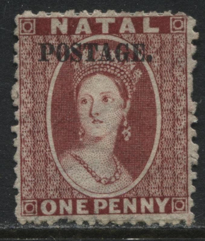 Natal QV 1869 1d rose overprinted Postage unused no gum