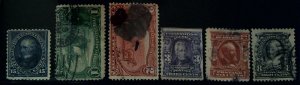 Scott#274,285,286,302,305,306 - Used - Damaged Fillers - 1895 to 1902