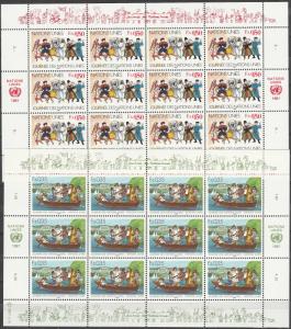 United Nations Geneva #158-9  Panes Of 12 MNH CV $15.00  (A3386L)