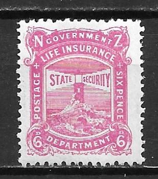 New Zealand oy28 6d Life Insurance single Unused LH