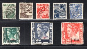 Netherlands Indies #263-267, 272-274  VF, Used, 2 Complete Sets, ....  4220135