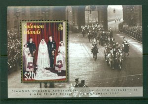 Solomon Islands QUEEN ELIZABETH DIAMOND WEDDING s/s Perforated Mint (NH)