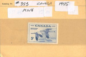 Canada - #353 - MINT NH ON CARD  -1955 - Item C754