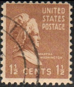 United States 805 - Used - 1 1/2c Martha Washington (1938) (2)