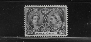 CANADA SCOTT #50 1897 VICTORIA JUBILEE ISSUE 1/2 C (BLACK)  - MINT NEVER  HINGED