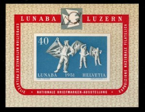 Switzerland Scott B206 MNH** 1951 LUNABA ,  Mini Sheet