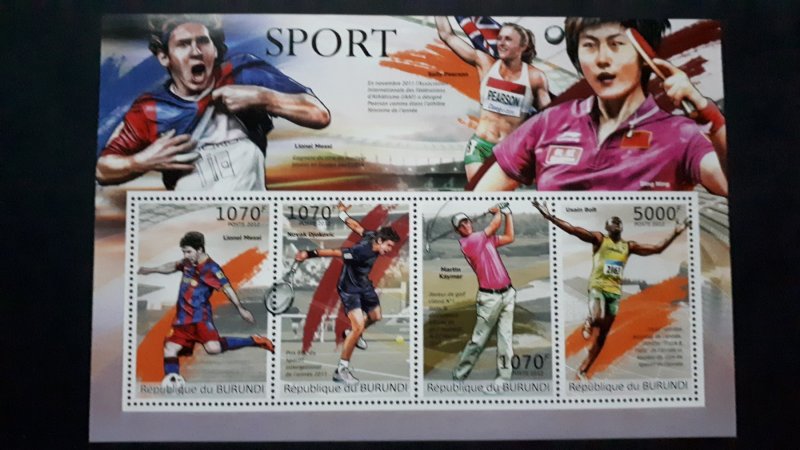 Burundi 2012. - Sport 2 ** MNH Souvenir sheet (perforated)