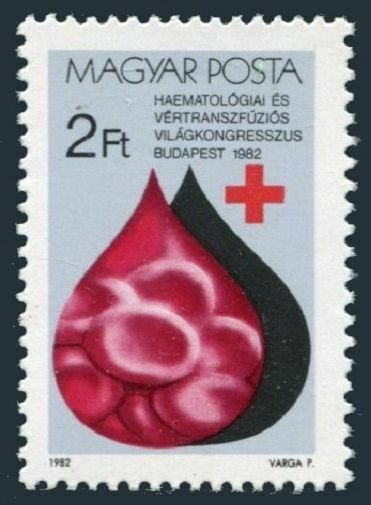 Hungary 2754 two stamps,MNH.Michel 3569. World Hematology Congress,1982.