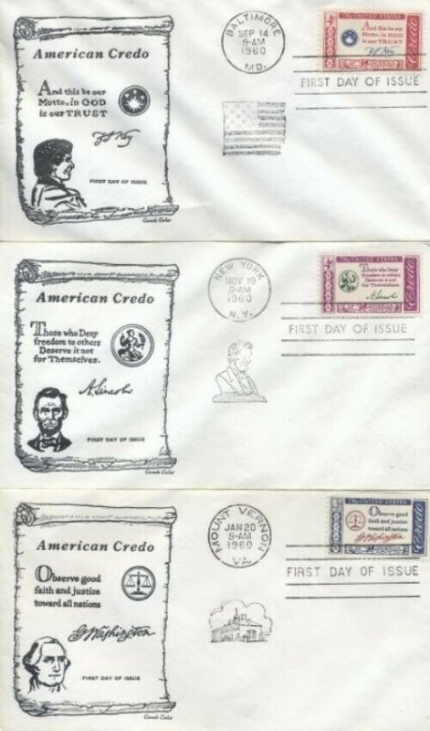 1139/1144 AMERICAN CREDO SET - 6 Cascade covers