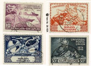 Singapore #23-26 used cpl UPU issue