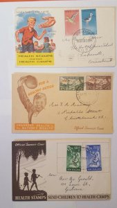1947-48 New Zealand Covers lot of 5 diff  Health Stamps -7 total