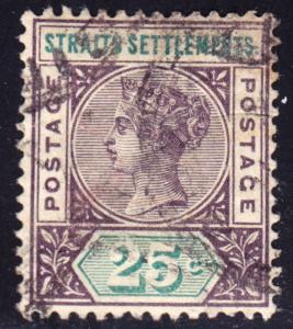 Malaya Straits Settlements Scott 86  F+  used.